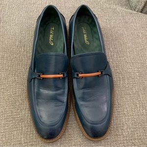 Todd Welsh Navy Blue Leather Loafers Size 11.5 D